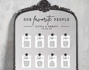 Our Favorite People Seating Chart Decal - Wedding Seating Chart Header Decal for Mirror - Our Favorite People Welcome Sign - Wedding Welcome