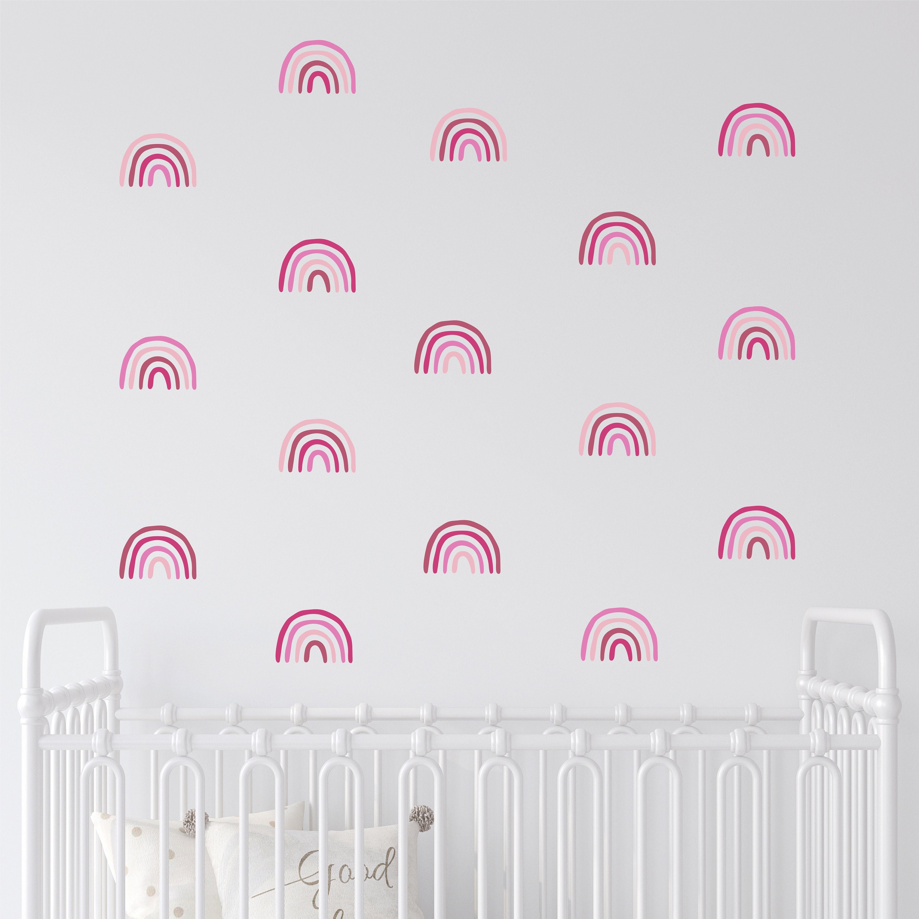 Rainbow Wall Decal Sticker - Rainbow Wall Decals - Hand Drawn Rainbow ...