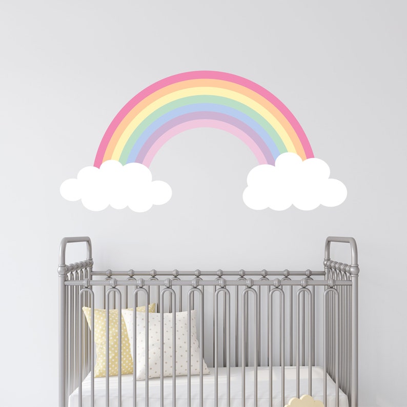 Rainbow Wall Art Decal Girls Nursery Vinyl Wall Decor Rainbow Etsy