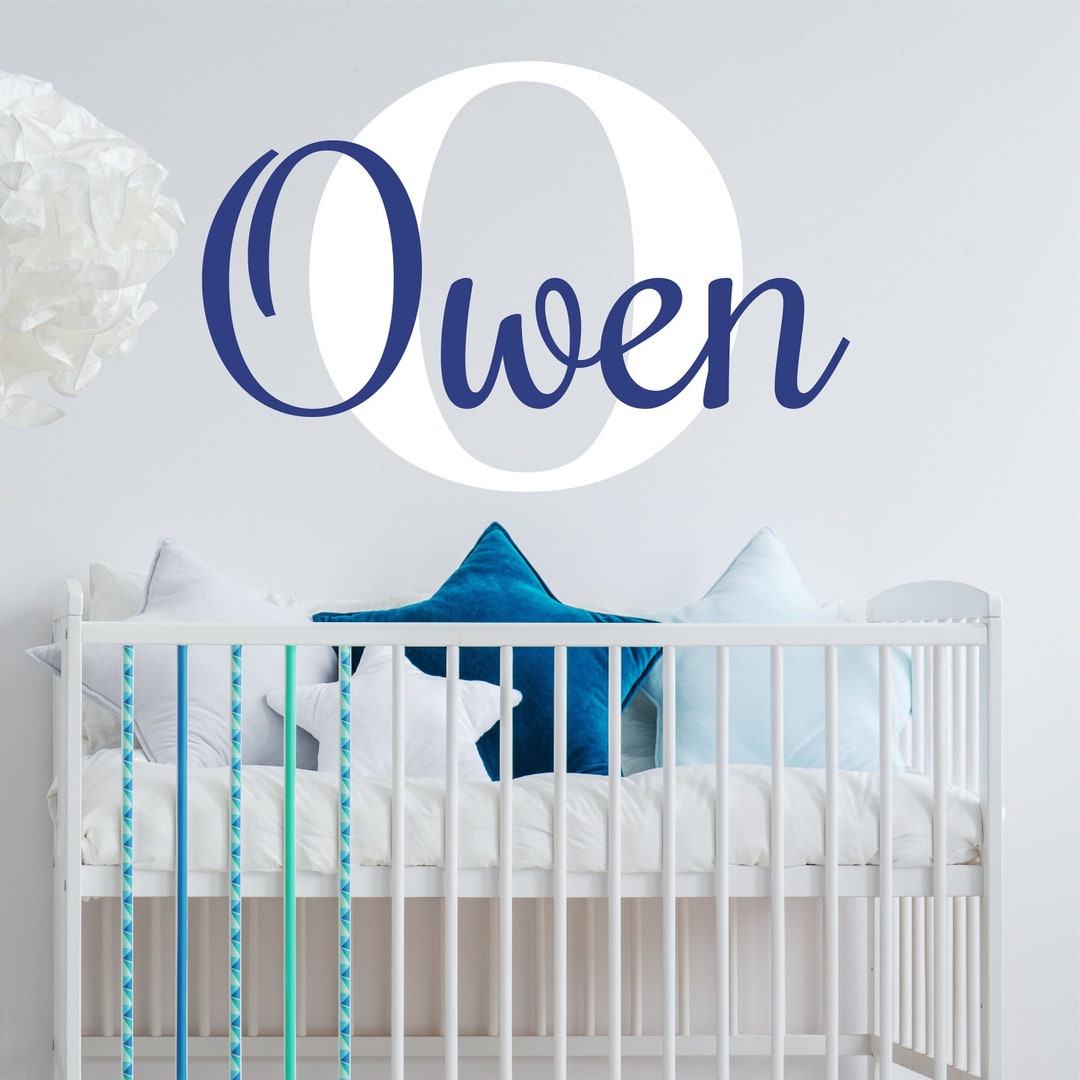 Name Wall Decal Teen Boys Room Decor Baby Boy Nursery Name Decal ...