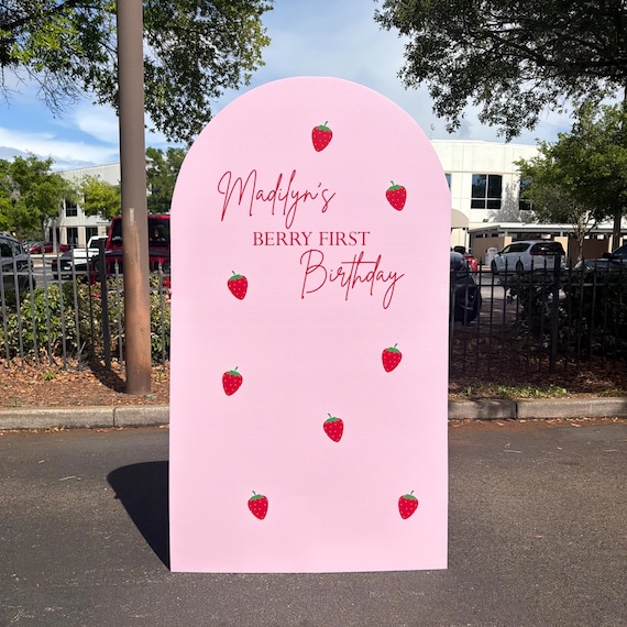 Berry First Birthday Party Backdrop - Berry Theme Birthday Backdrop - First Birthday Party Backdrop - Berry First Birthday Chiara Wall