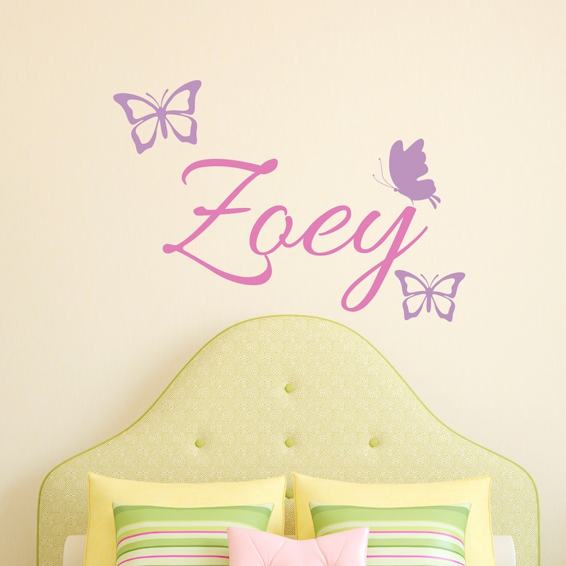 Personalized Name Butterfly Wall Decal Custom Name Butterfly Etsy