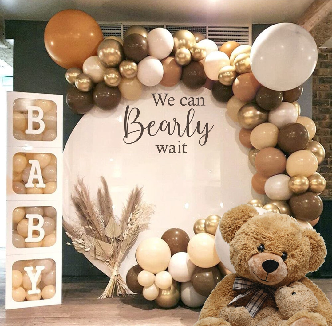 Personalized Baby Shower Decal We Can Bearly Wait for Balloon Arch