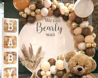 Personalized Baby Shower Decal - We can Bearly wait for Balloon Arch - Personalized Baby Shower Sticker - Baby Shower Backdrop - Bear Theme