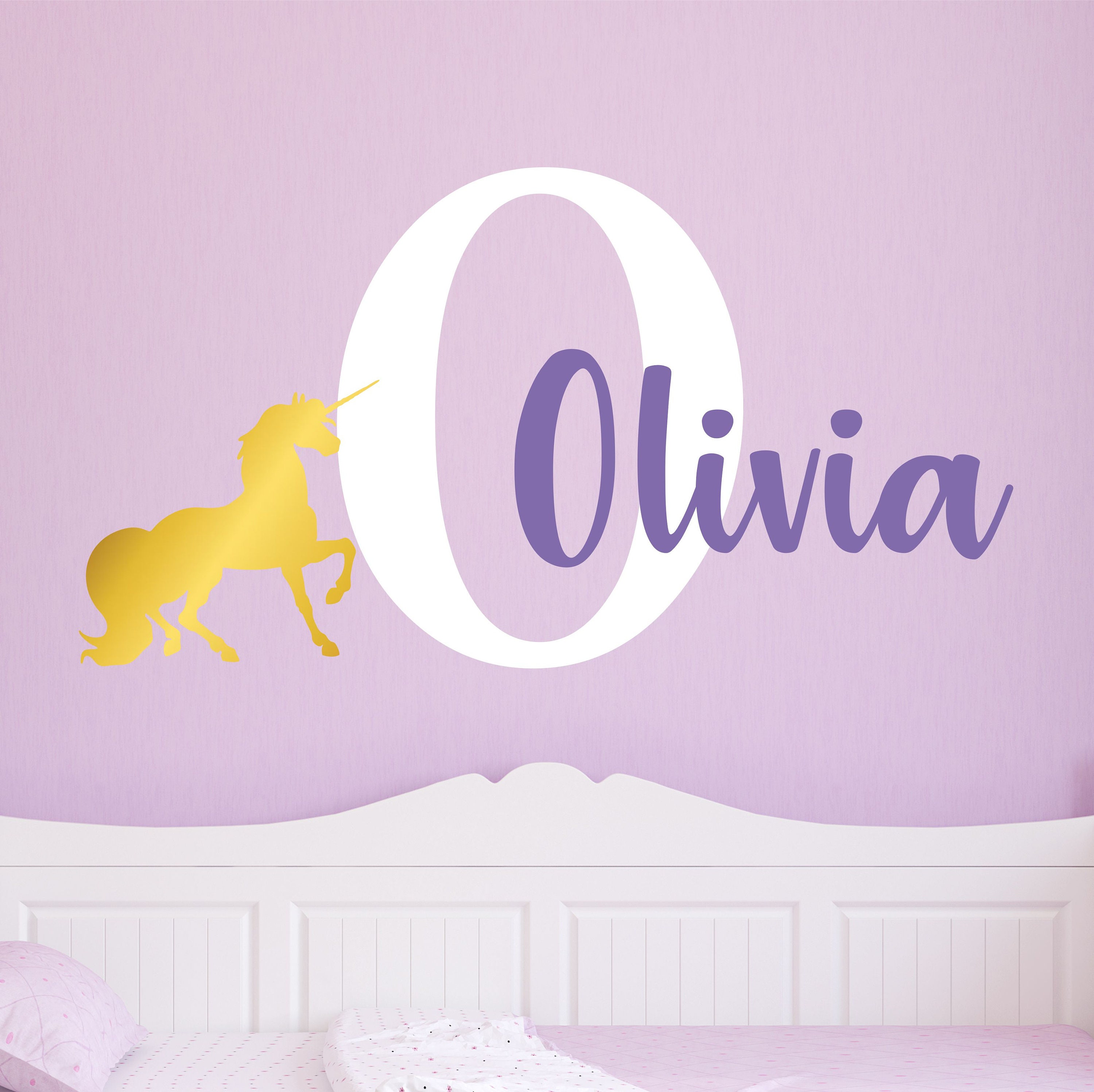 Personalized Name Unicorn Wall Decal Custom Name Unicorn Etsy