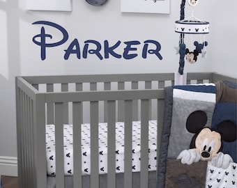 Personalized Wall Decal Boy Name Wall Decal Nursery Wall Decal Personalized Name Decal Vinyl Wall Decal Mickey Font Name Decal Prince Name