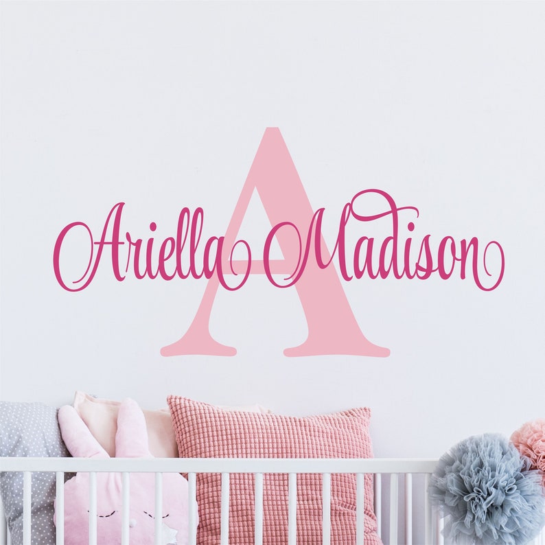 Girls Name Wall Decal Girl Name Wall Decal Wall Decor Girls Etsy