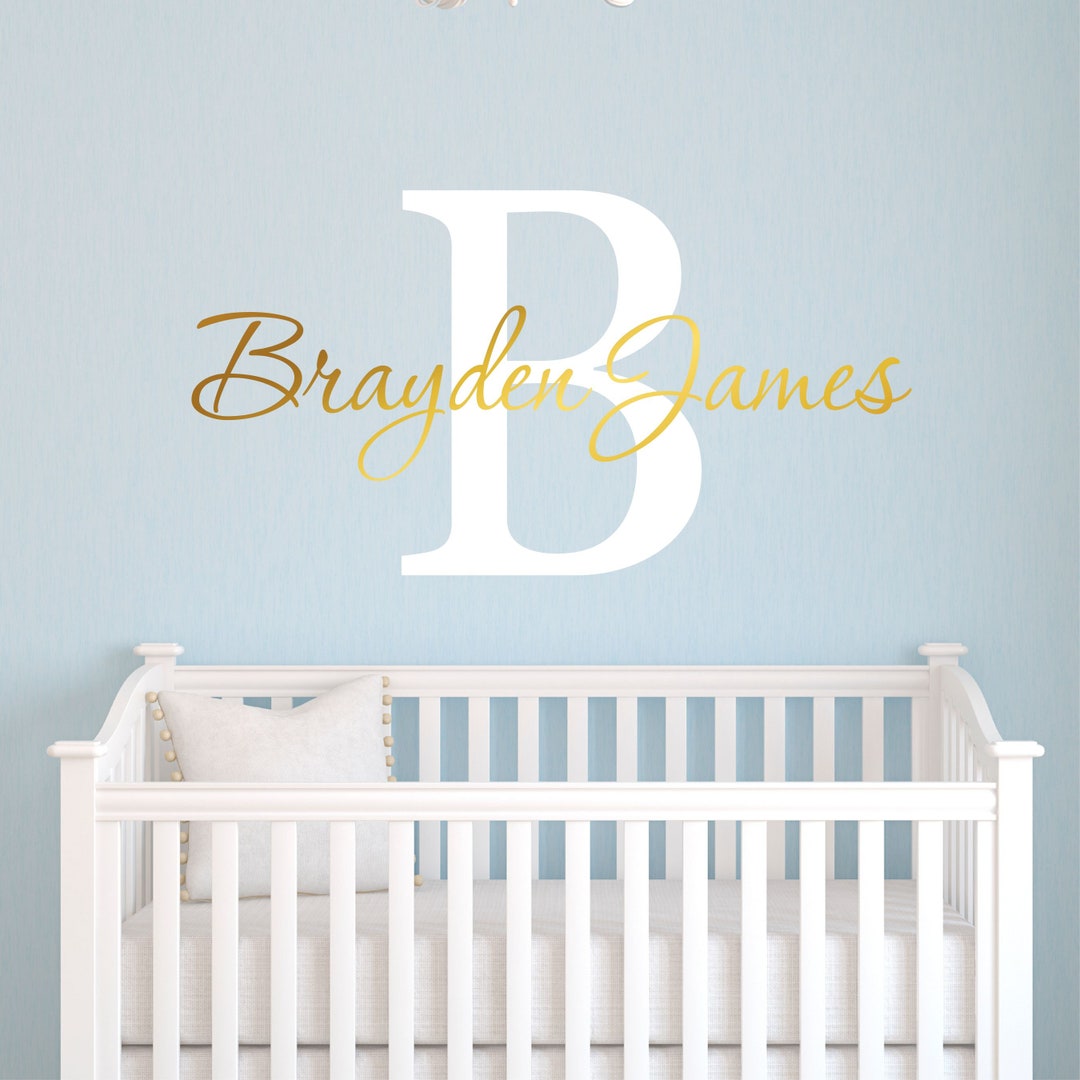 Name Wall Decal Boys Name Wall Decal Initial Personalized Name Decal ...