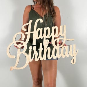 Happy Birthday Wood Sign | Happy Birthday Sign for Chiara Wall | 3D Happy Birthday Sign | Wood Sign for Party Backdrop | 3D Wood Sign