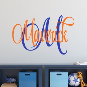 Name Wall Decal Teen Boys Room Decor Baby Boy Nursery Name Decal ...