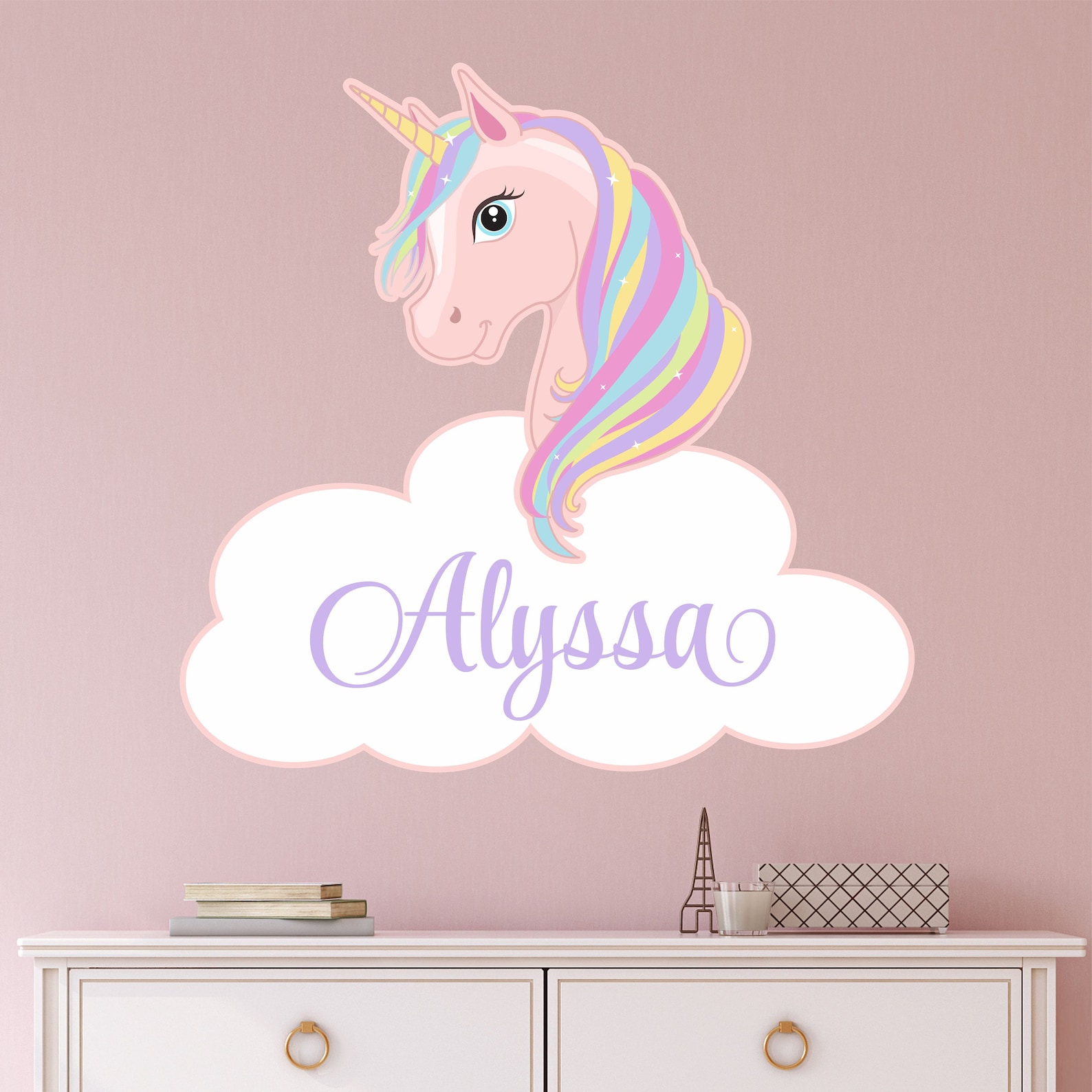 Unicorn Wall Decal Personalized Name Custom Name Unicorn Etsy