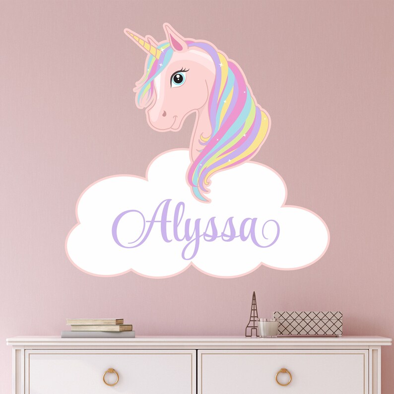Unicorn Wall Decal Personalized Name Custom Name Unicorn Etsy