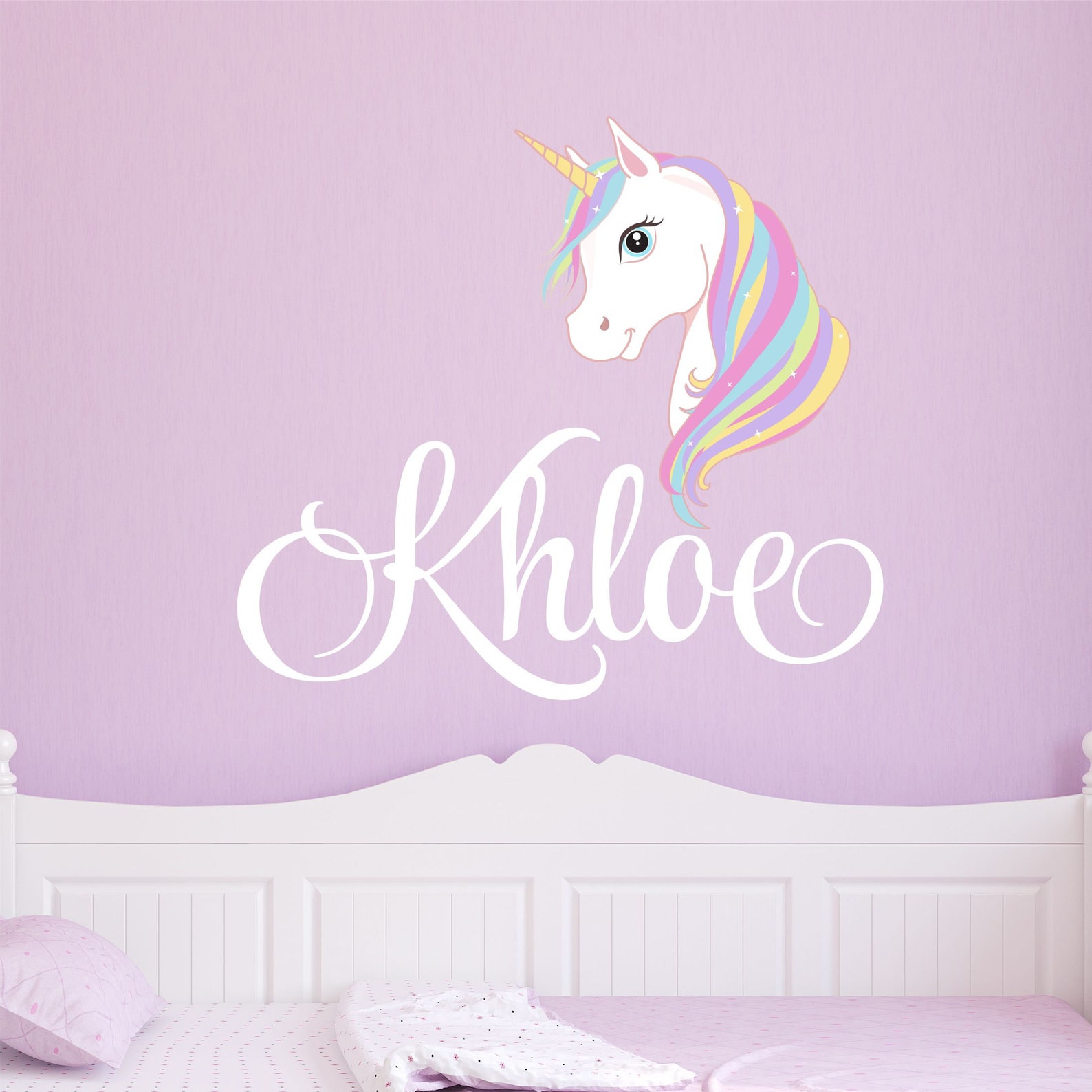 Personalized Name Unicorn Wall Decal Custom Name Unicorn Etsy