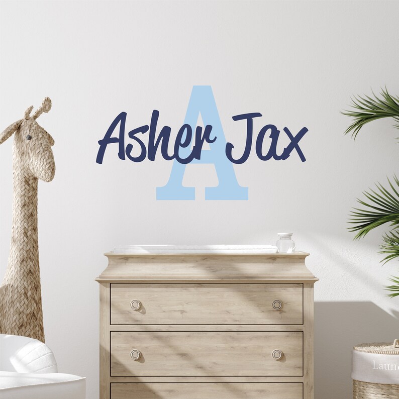 Personalized Wall Decal Boy Name Wall Decal Nursery Wall Decal ...