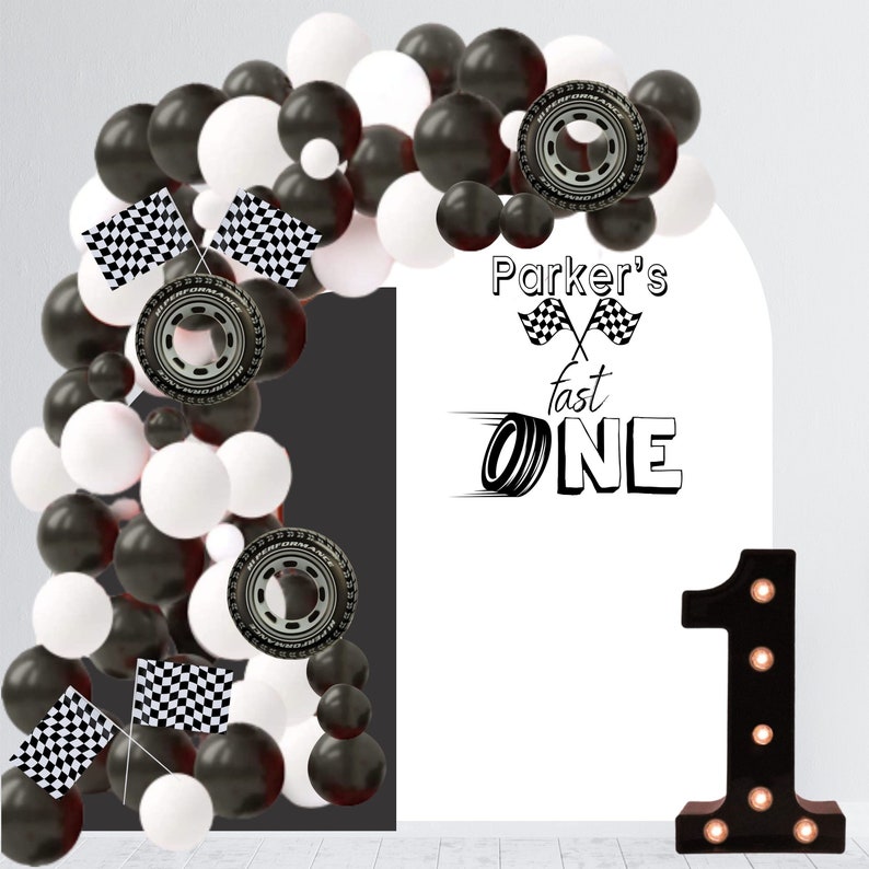 First Birthday Decal - Fast One Backdrop - Fast One First Birthday ...