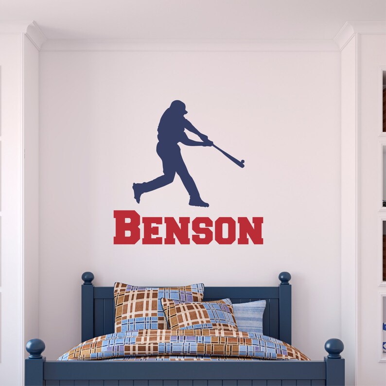 Personalized Name Baseball Wall Decal Custom Name Baseball Etsy