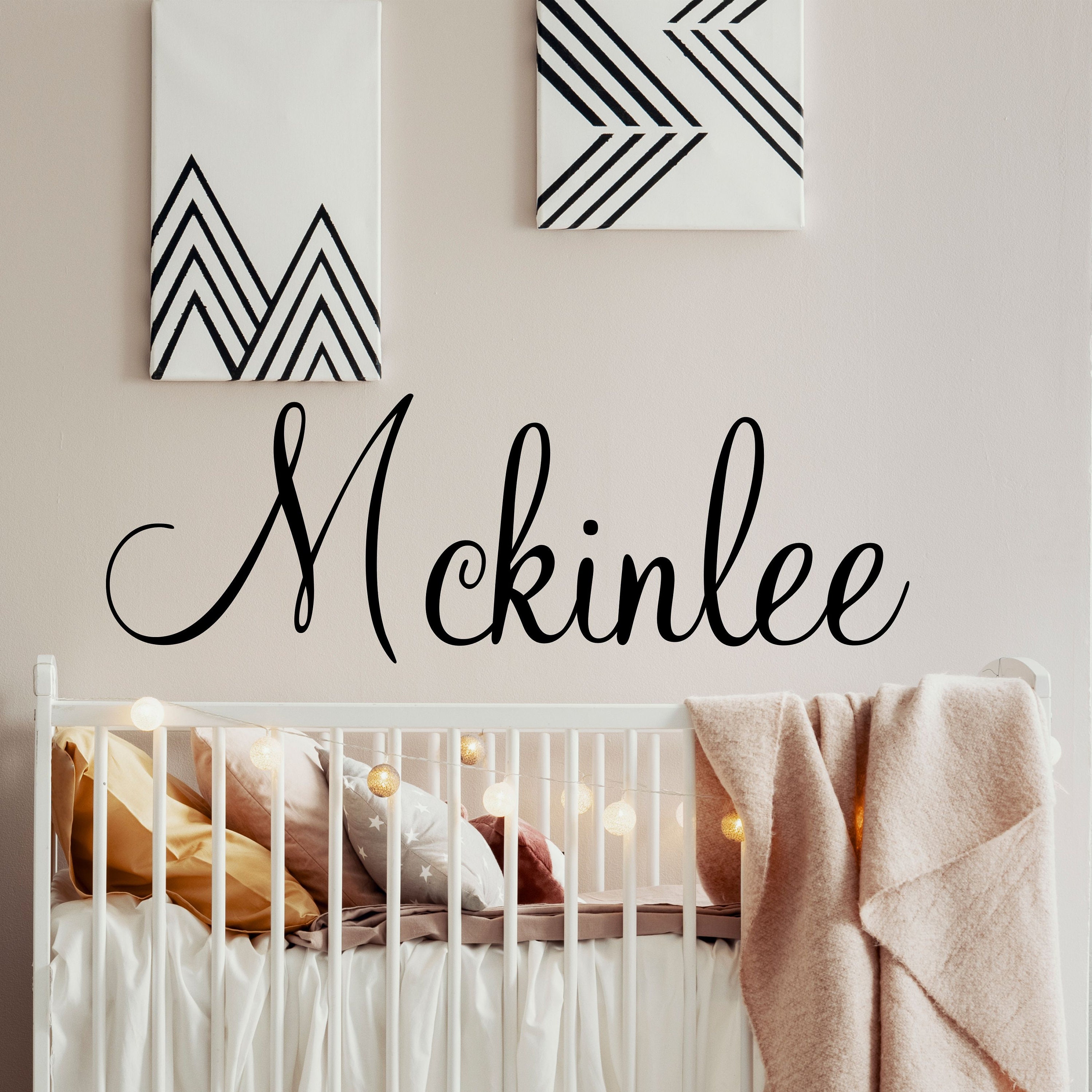 Personalized Wall Decal Girl Name Wall Decal Nursery Wall Decal ...