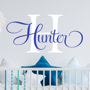 Name Wall Decal Teen Boys Room Decor Baby Boy Nursery Name Decal ...
