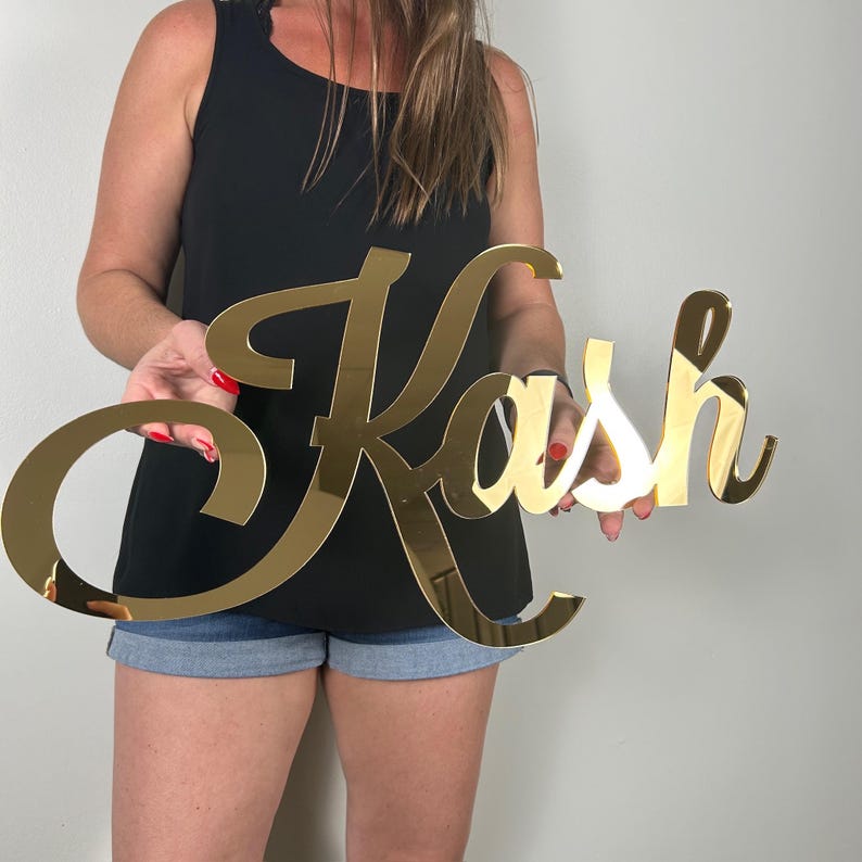 Custom Acrylic Mirror Name Sign | Nursery Name Sign | Personalized Name Sign | Mirror Acrylic Name | Multipe Fonts | Instant Preview image 3