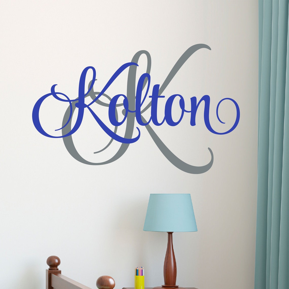 Name Wall Decal Teen Boys Room Decor Baby Boy Nursery Name Decal ...
