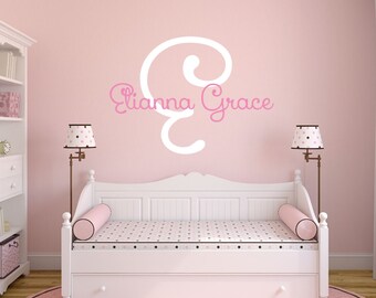 Personalized Name Wall Decal - Custom Name Wall Sticker - Vinyl Decal Monogram Girls Boys Room - Childrens Nursery Wall Decor