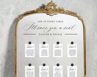 And at every table, I'll save you a seat - Wedding Seating Chart Header Decal - Our Favorite People Welcome Sign - Wedding Welcome Mirror