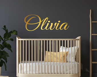 Personalized Wall Decal Girl Name Wall Decal Nursery Wall Decal Personalized Name Decal Vinyl Wall Decal Girls Name Decal Rose Gold Name