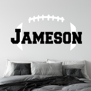 Personalized Name Football Wall Decal - Custom Name Football Wall Sticker - Vinyl Decal Monogram Girls Boys Room - Childrens Wall Decor