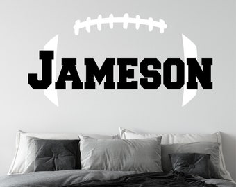Personalized Name Football Wall Decal - Custom Name Football Wall Sticker - Vinyl Decal Monogram Girls Boys Room - Childrens Wall Decor