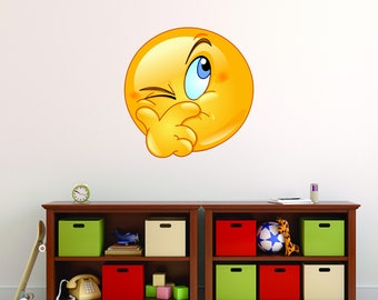 Thinking Emoji Wall Decal - Kids Wall Sticker Emoticon