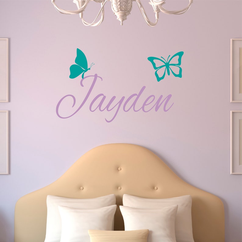 Personalized Name Butterfly Wall Decal - Custom Name Butterfly Wall ...