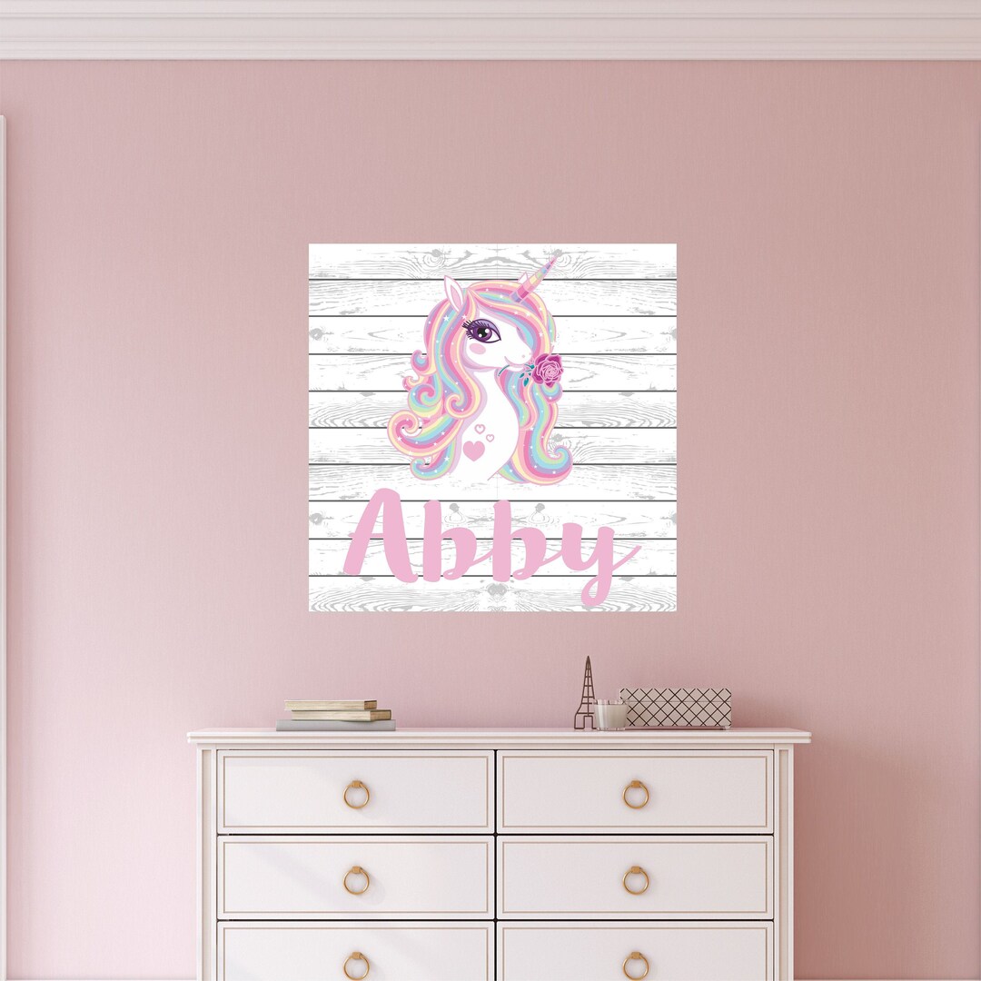 Unicorn Wall Decal Personalized Name Custom Name Unicorn Etsy