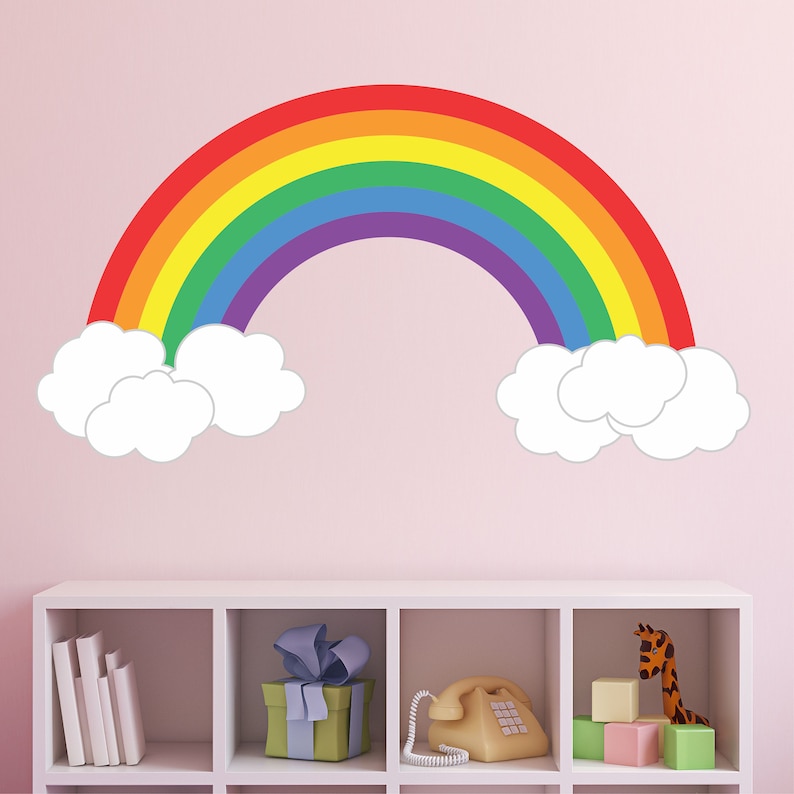 Rainbow Wall Decal Playroom Wall Decal Rainbow Wall Art Decal Etsy