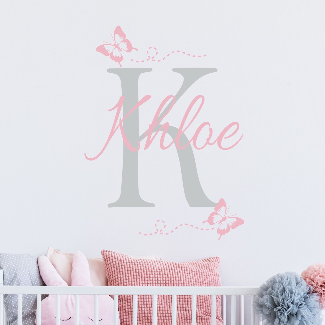 Personalized Name Butterfly Wall Decal - Custom Name Butterfly Wall ...