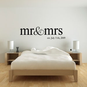 Personalized Name Mr & Mrs Wedding Wall Decal Sticker