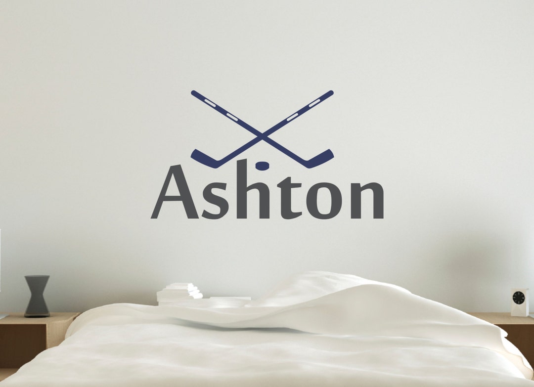 Personalized Name Hockey Wall Decal Custom Name Hockey Wall Sticker