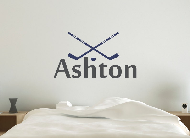 Personalized Name Hockey Wall Decal Custom Name Hockey Wall Etsy