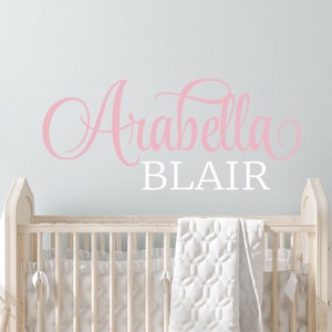 Personalized Wall Decal Girl Name Wall Decal Nursery Wall Decal Personalized Name Decal Vinyl Wall Decal Girls Name Decal Vinyl Lettering