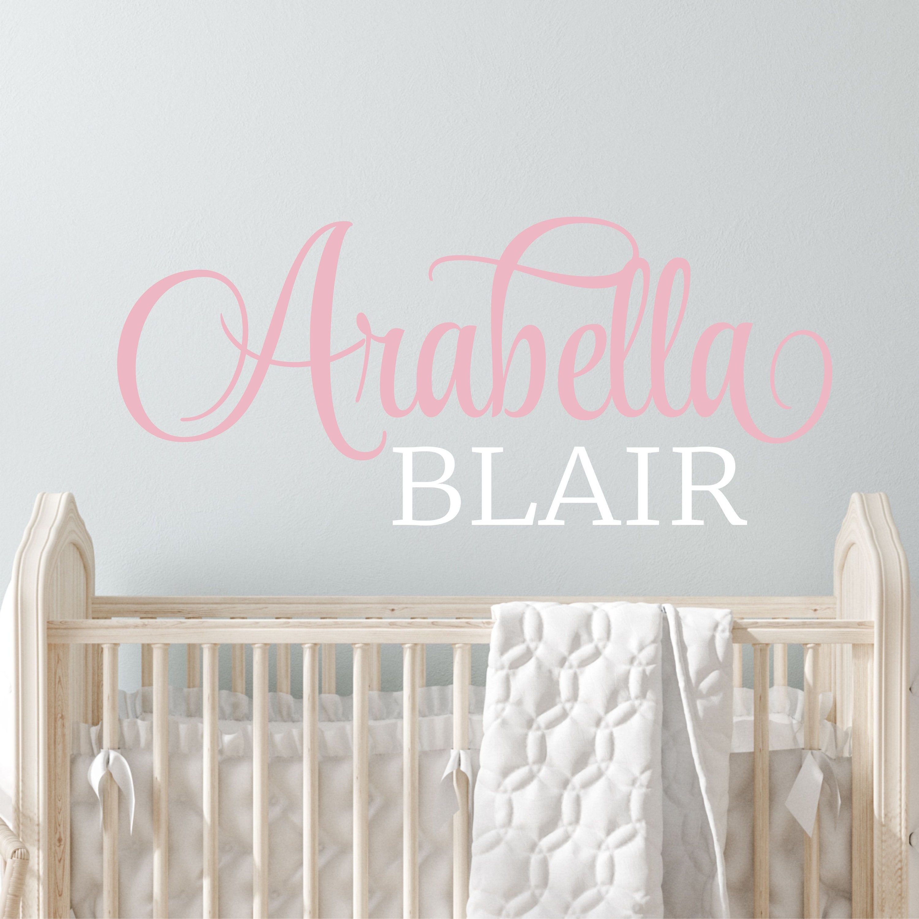 Personalized Wall Decal Girl Name Wall Decal Nursery Wall Etsy