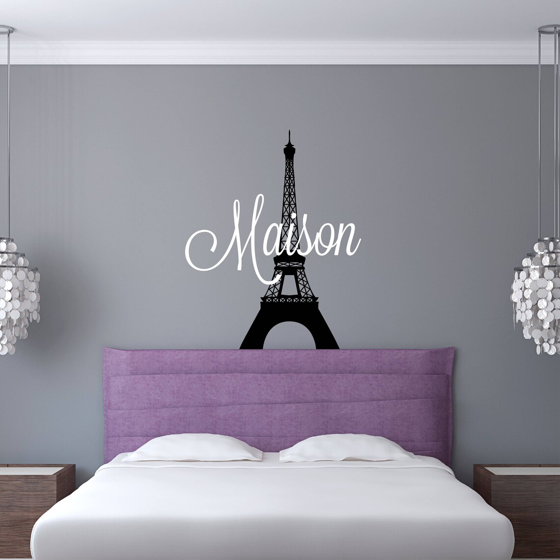 Personalized Name Paris Wall Decal Custom Name Paris Wall Etsy