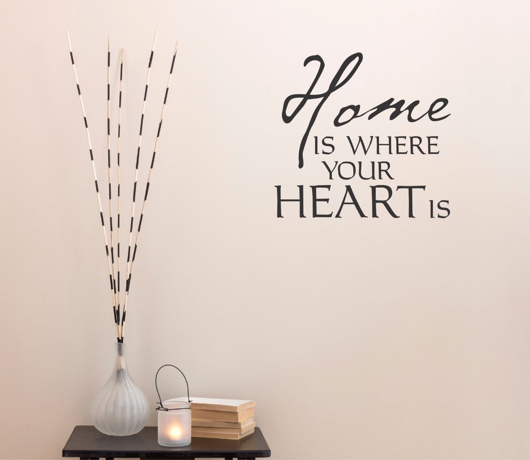 Home is Where the Heart is Decal - Family Wall Decal - Inspirational ...