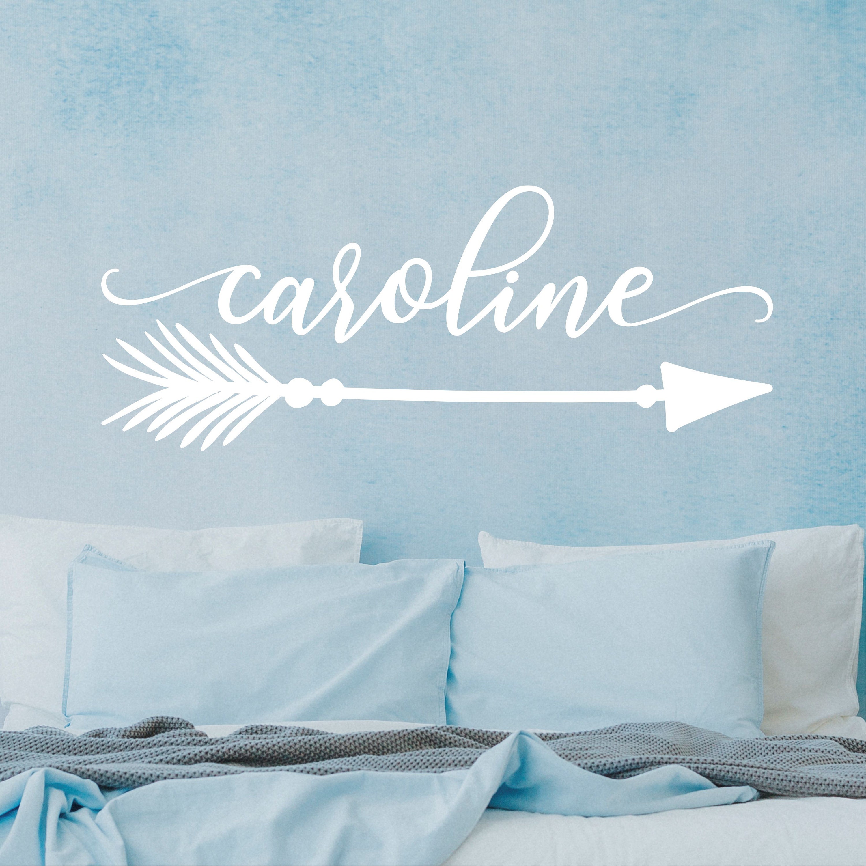 Name Arrow Wall Decal Girl Personalized Name Wall Decal Nursery Wall ...