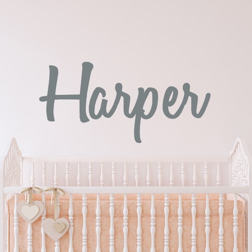 Custom Name Wall Decals For Girls Nursery – Personalized Flower Monogram Wall Art Stickers - View #3