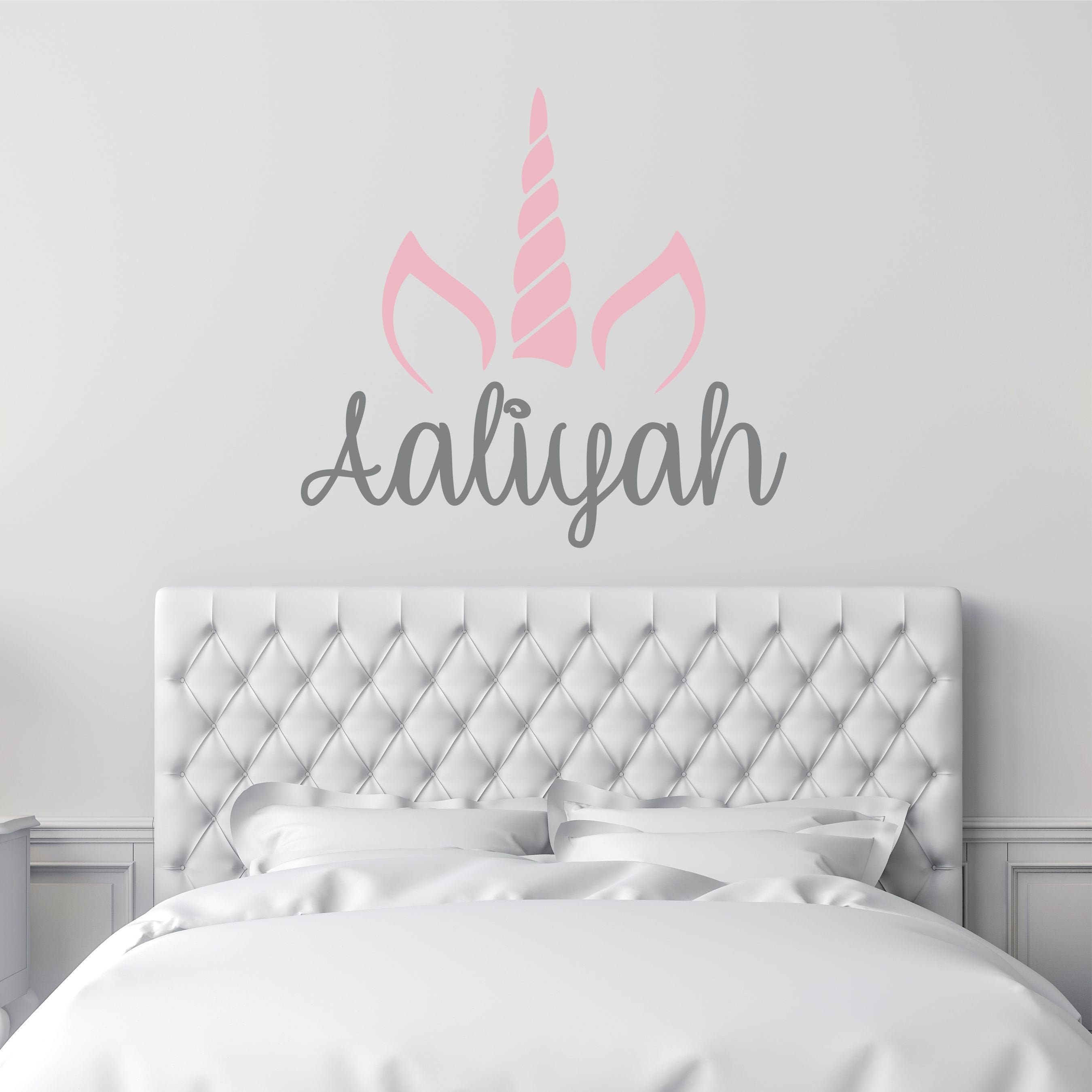 Personalized Name Unicorn Wall Decal Custom Name Unicorn Etsy