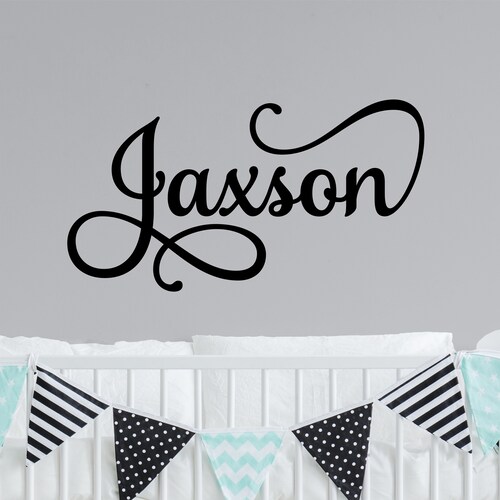 Name Wall Decal Boy Personalized Name Wall Decal Nursery Wall Etsy