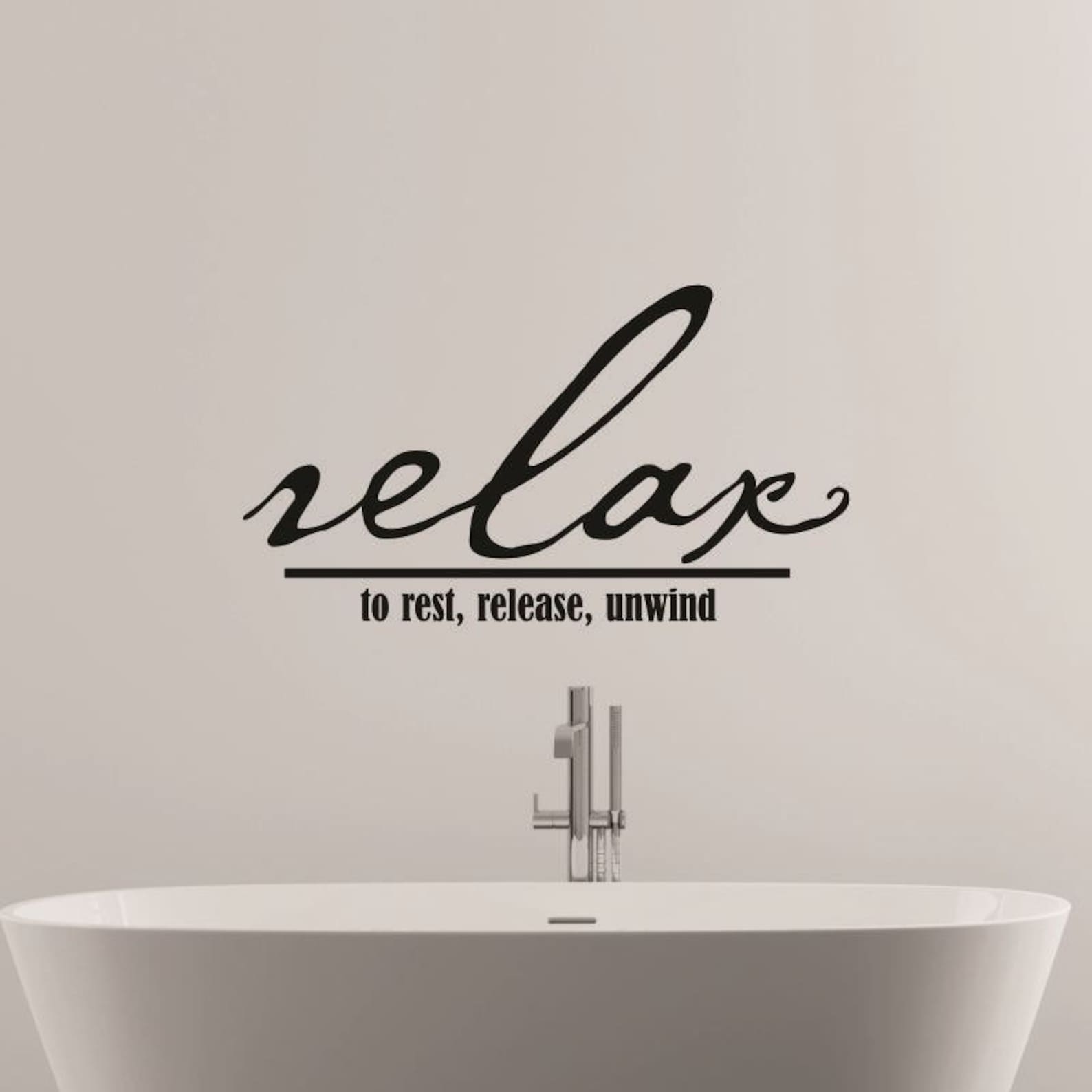 Relax Wall Decal Bathroom Decal Bedroom Wall Decal Wall Etsy