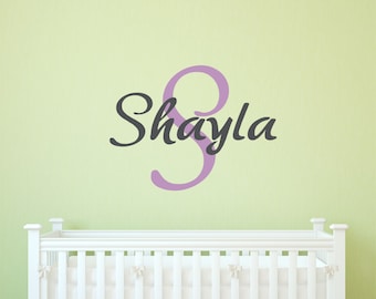 Personalized Name Wall Decal - Custom Name Wall Sticker - Vinyl Decal Monogram Girls Boys Room - Childrens Nursery Wall Decor