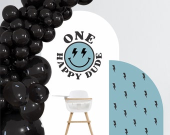 One Happy Dude Birthday Party - First Birthday Decal - Birthday Party Backdrop - Happy 1st Birthday for Balloon Arch - Happy One Theme