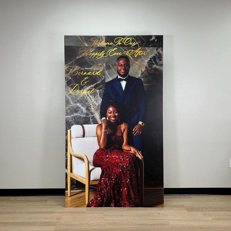 Custom Backdrop with your photo and optional added text.