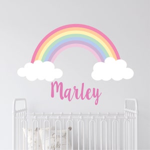 Personalized Rainbow Wall Decal - Girls Personalized Name Rainbow Wall Sticker - Rainbow Unicorn Custom Name Sign - Custom Stencil Monogram